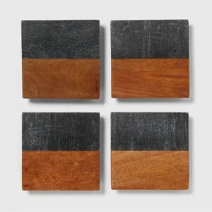 NWT Threshold Marble/Wooden Coasters
